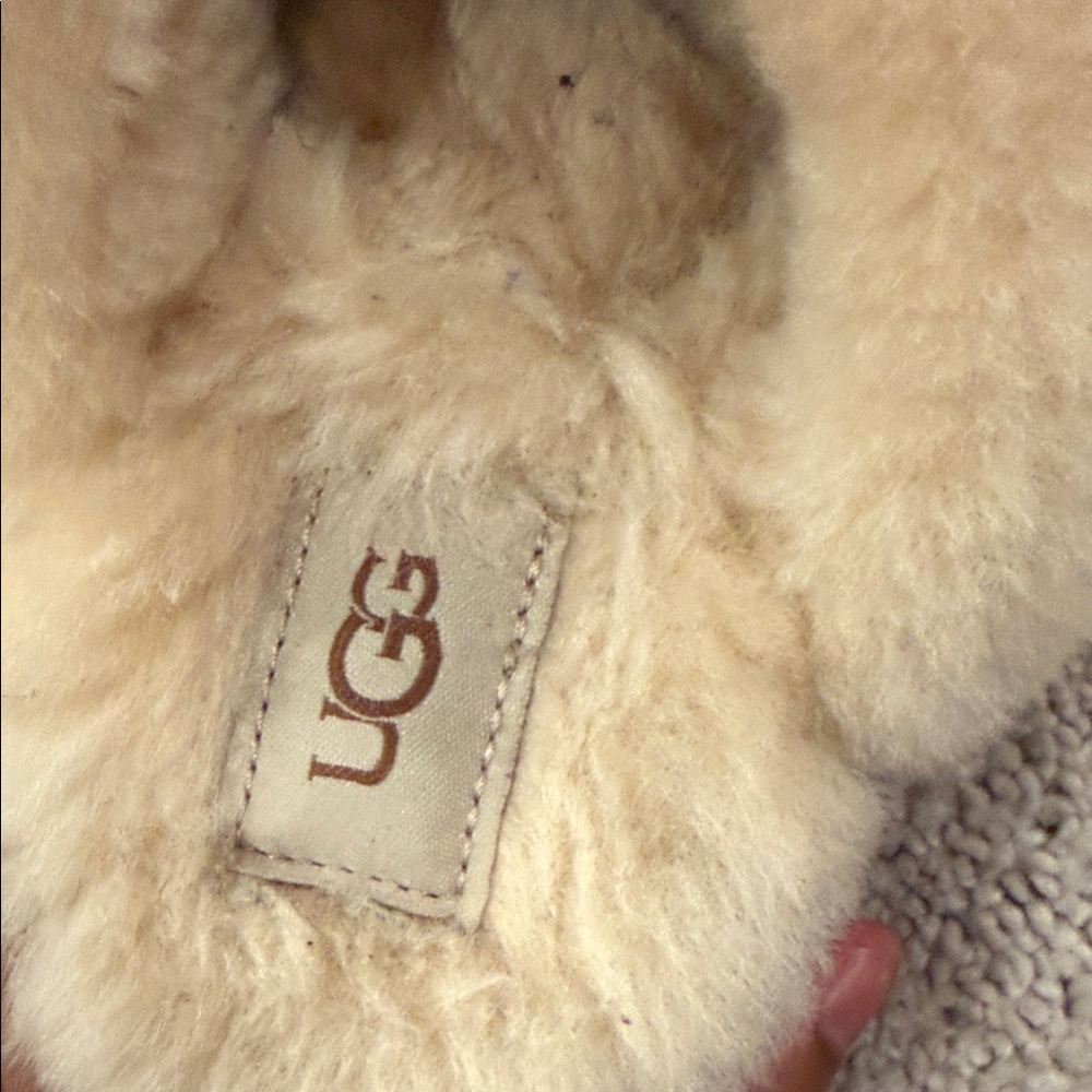 UGG Brown and Cream Shearling Slippers - Picture 2 of 4